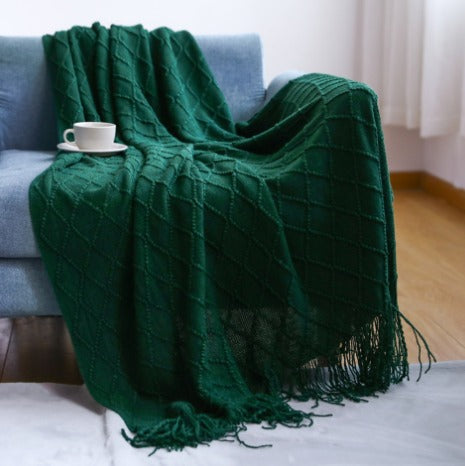 MOLLY- Tunn filt med fransar och mönster